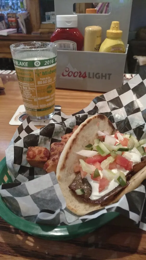 Gyro Sandwich and Cheese Curds